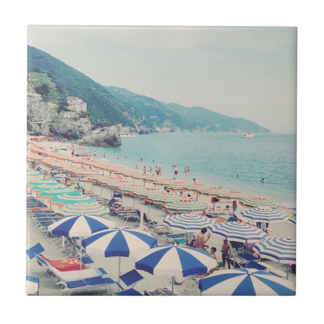 Cinque Terre Italien Roligt Beach Scenia Travel Ph Kakelplatta (Framsidan)