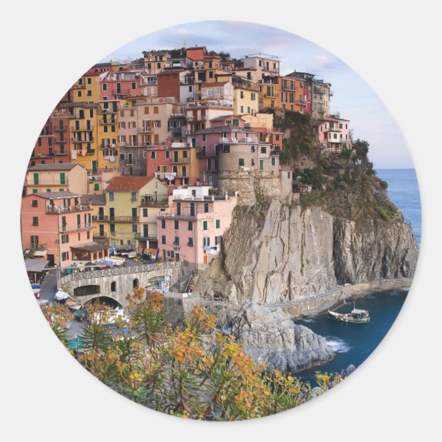 Cinque Terre, Italien Runt Klistermärke (Framsida)