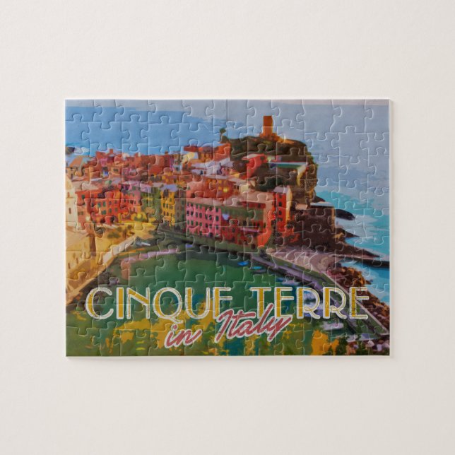Cinque Terre Italien Summer Travel Postcard Pussel (Horisontell)