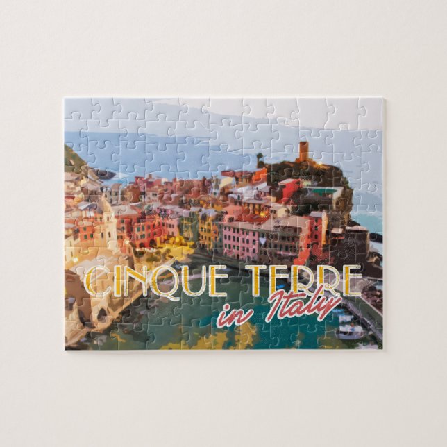 Cinque Terre Italien Summer Travel Postcard Pussel (Horisontell)