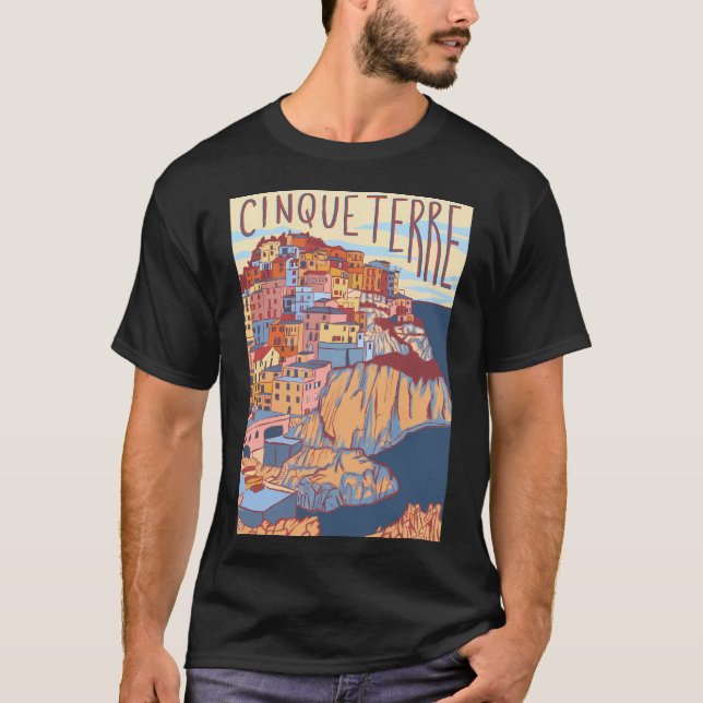 Cinque Terre Italien T Shirt (Framsida)