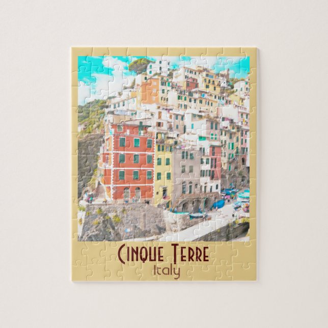 Cinque Terre, Italien Vintage Pussel (Vertikal)