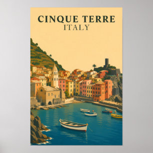 Cinque Terre Italien Vintage Resa Italienska Rivie Poster