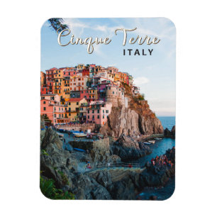 Cinque Terre Italien Watercolor Vintage Magnet
