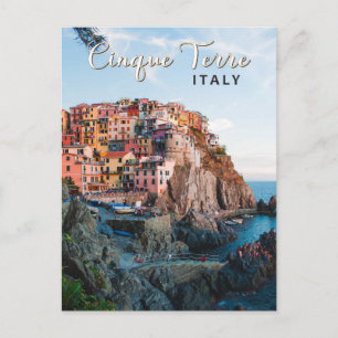 Cinque Terre Italien Watercolor Vintage Vykort