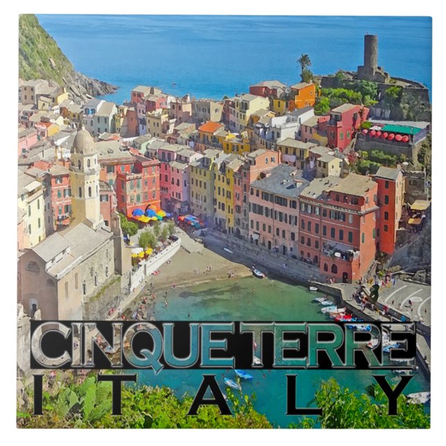 Cinque Terre Kakelplatta (Framsidan)