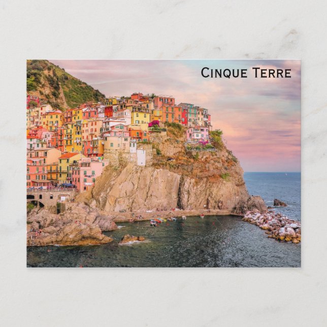 Cinque Terre Manarola Italien Travel Photo Vykort (Framsida)