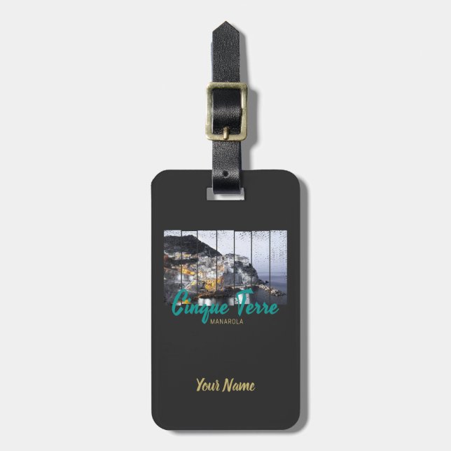 Cinque Terre Manarola Riomaggiore Italienska vinta Bagagebricka (Vertikal Framsida)