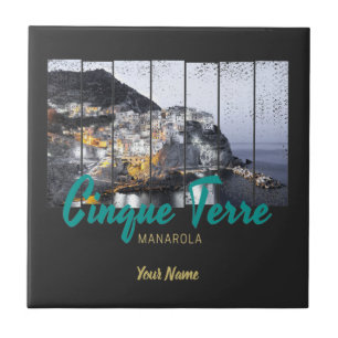 Cinque Terre Manarola Riomaggiore Italienska vinta Kakelplatta