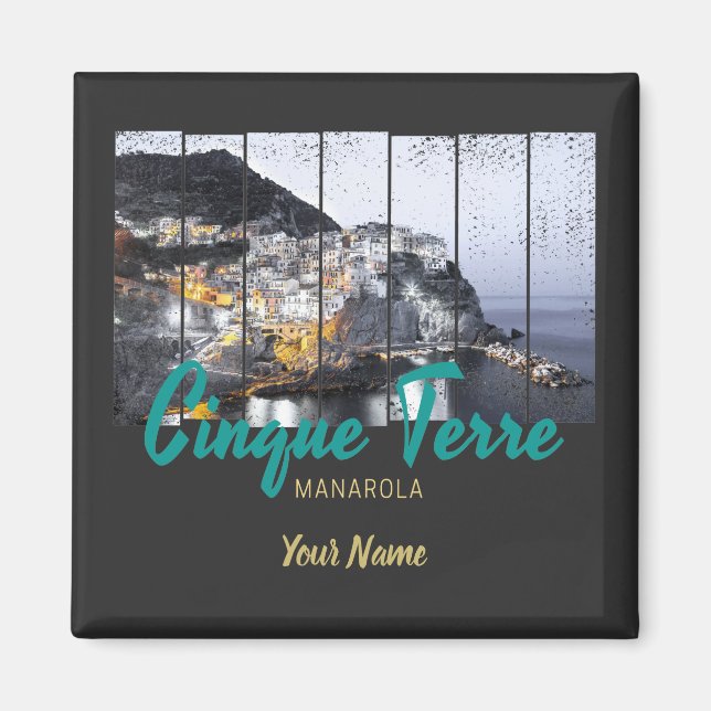 Cinque Terre Manarola Riomaggiore Italienska vinta Magnet (Framsidan)