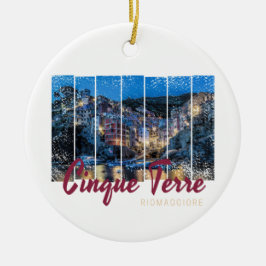 Cinque Terre Riomaggiore Italian Vintage Souvenir Julgransprydnad Keramik