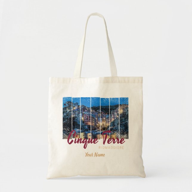 Cinque Terre Riomaggiore Italy vintage Souvenir Tygkasse (Framsidan)