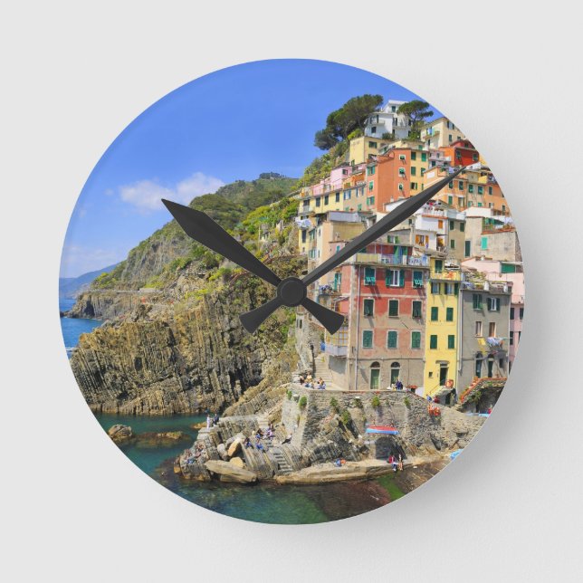 Cinque terre - Riomaggiore Rund Klocka (Framsida)
