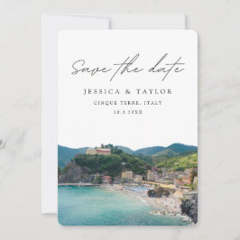 Cinque Terre Spara Datum Italienskt Bröllop Inbjudningar
