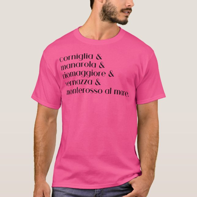 Cinque Terre Städer La Spezia T Shirt (Framsida)