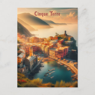 Cinque Terre Strand Italien Vintage Europa Resa Vykort