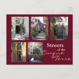 Cinque Terre Street Collage Vykort
