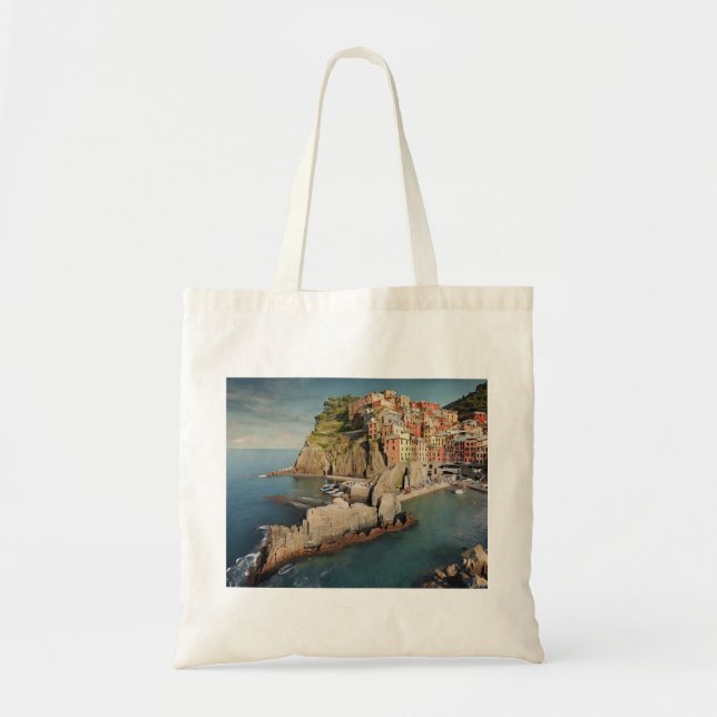 Cinque Terre Tote Bag (5 terre) Tygkasse (Framsidan)