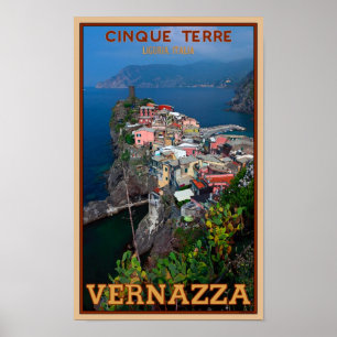 Cinque Terre - Vernazza från över Poster