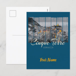 Cinque Terre Vernazza Italien vintage Souvenir Helg Vykort