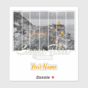 Cinque Terre Vernazza Italien vintage Souvenir Klistermärken