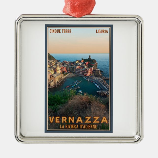 Cinque Terre - Vernazza Julgransprydnad Metall (Framsidan)