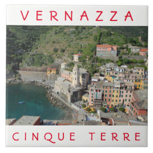 Cinque Terre Vernazza view keramic tile Kakelplatta