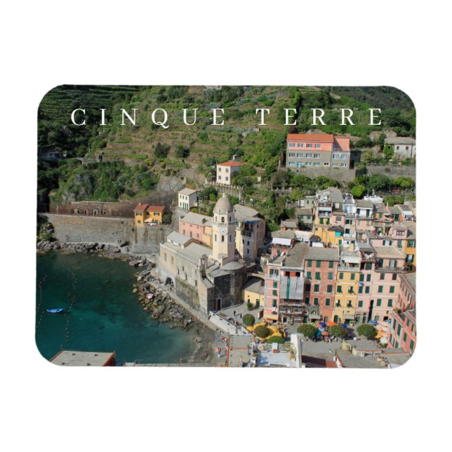 Cinque Terre Vernazza view-kylmagnet Magnet (Horisontell)