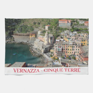 Cinque Terre Vernazza view tea towel Kökshandduk