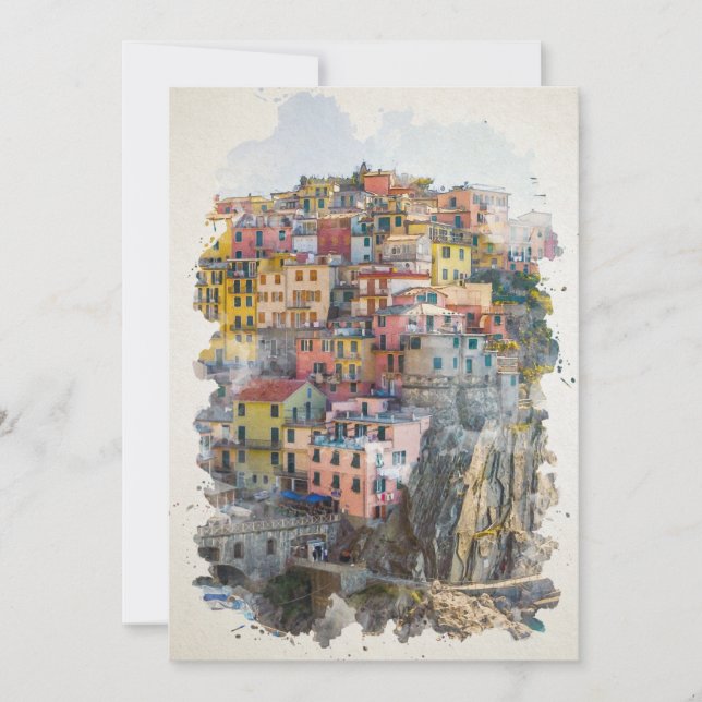 Cinque Terre Watercolor Art (Framsida)