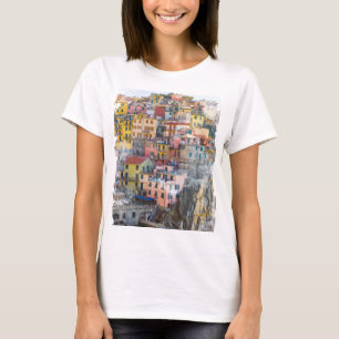 Cinque Terre Watercolor Art T Shirt