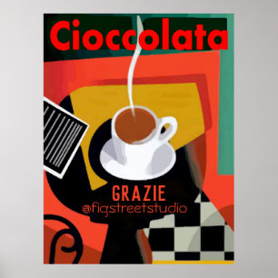 Cioccolata, italiensk Hett Choklad, redigera text Poster