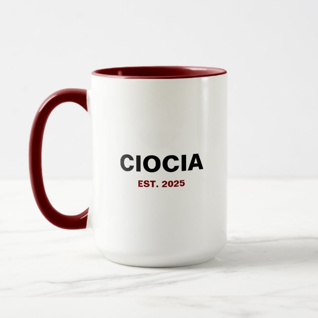 "CIOCIA Est. Year" – The Perfect Aunt Gift Mugg (Vänster)