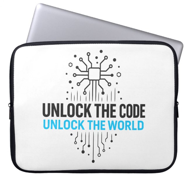 Cipher Revolution: Abstrakt Digital World Access Laptop Fodral (Framsidan)