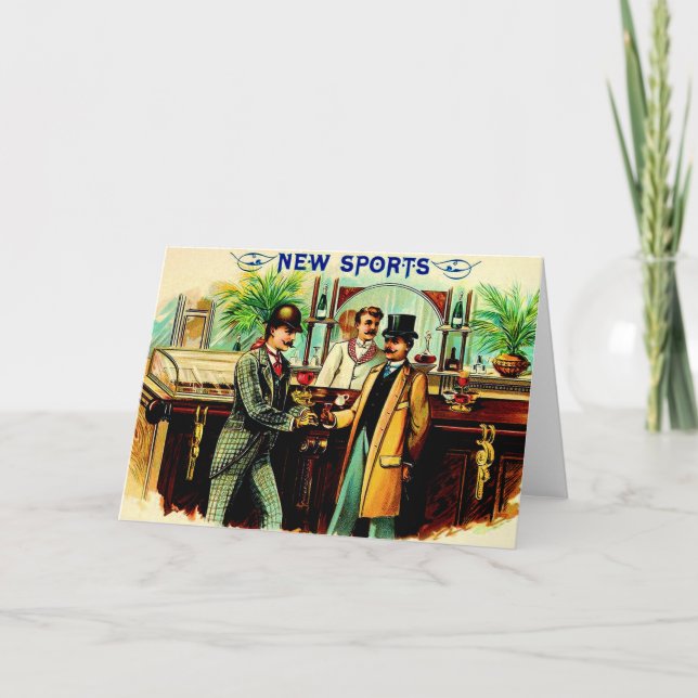 Circa 1900 Ny cigarrlådeetikett för sport Kort (Framsida)