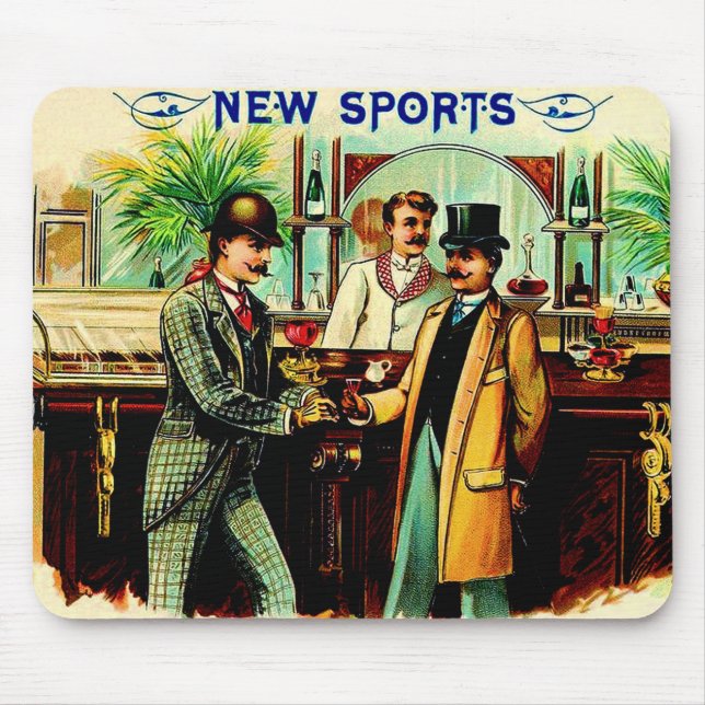 Circa 1900 Ny cigarrlådeetikett för sport Musmatta (Framsidan)