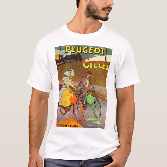 Circa 1900 Peugeot-cyklar och T Shirt (Framsida)