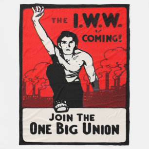 Circa 1905 IWW håller på att skrivas ut Fleecefilt