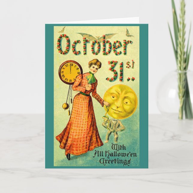  circa 1905 October 31 with Halloween Greetings Kort (Framsida)