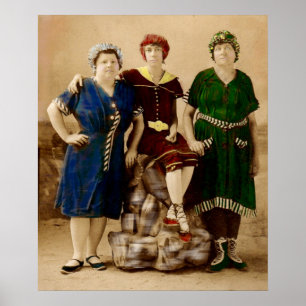 Circa 1910 Atlantic City bad beauties RPPC Poster