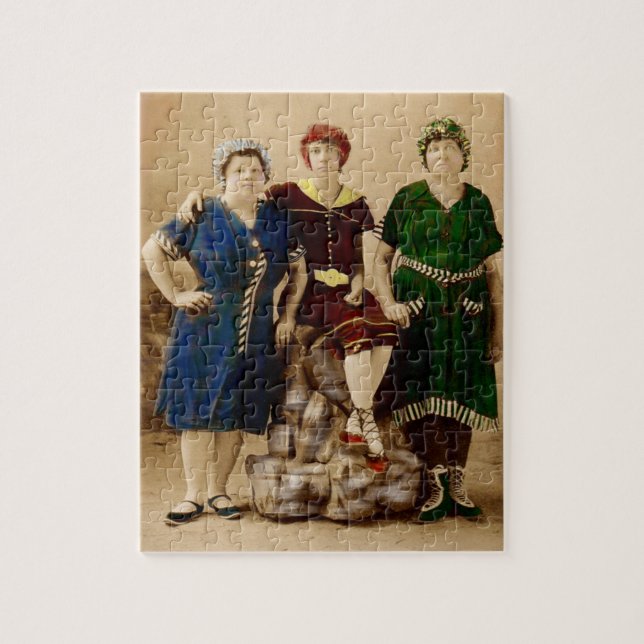 Circa 1910 Atlantic City Badbeauties RPPC Pussel (Vertikal)