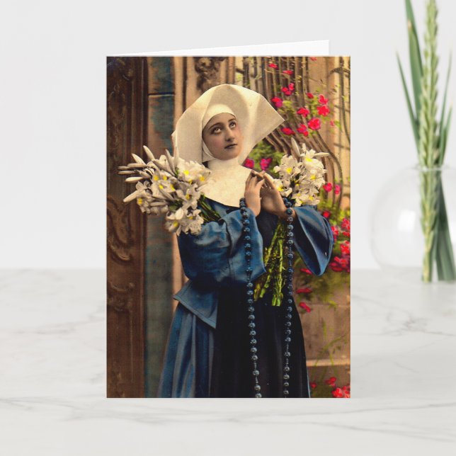 Circa 1910 blue nun kort (Framsida)