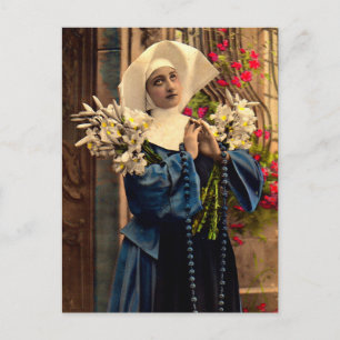 Circa 1910 blue nun vykort