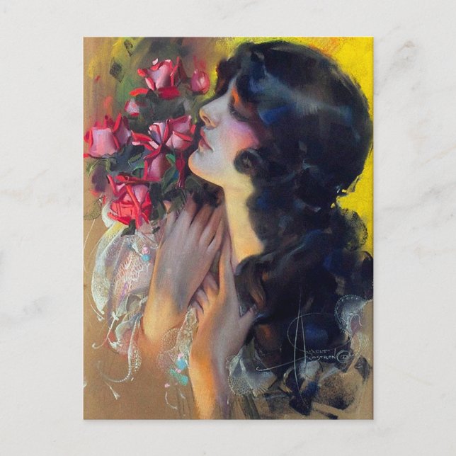 Circa 1910-drömmen om rosor vykort (Framsida)