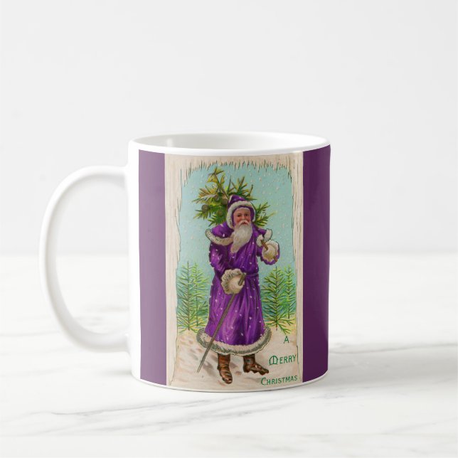 Circa 1910 Jultomten i lila robe Kaffemugg (Vänster)