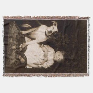Circa 1910 pitbull och baby RPPC Mysfilt