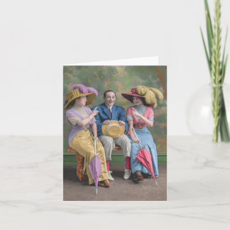 Circa 1910 vaudeville-artister skriver ut anteckningskort