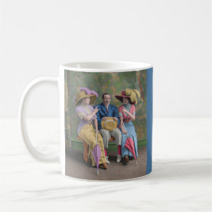 Circa 1910 vaudeville-artister skriver ut kaffemugg