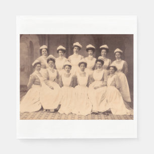 Circa 1914 sjuksköterskeskola studenter pappersservett