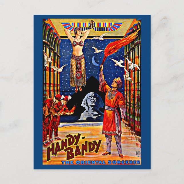 Circa 1920 Handy-Bandy magician poster Vykort (Framsida)